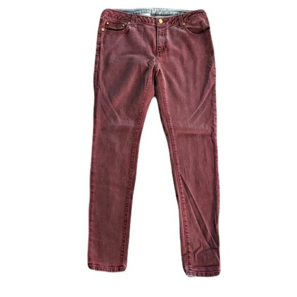 Michael Kors 10 Maroon Izzy Skinny Jeans - Picture 1 of 9
